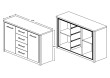 Commode 2 portes/4 tiroirs Elisa