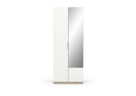 Armoire 2 portes+miroir kronberg et blanc - L80 cm