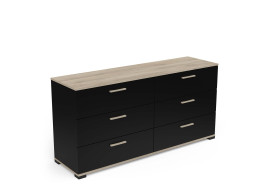 Commode IZZY 6 tiroirs noir/kronberg