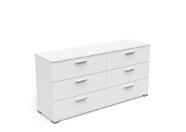 Commode IZZY 6 tiroirs blanc mat