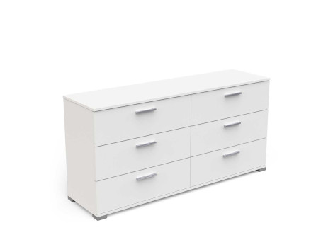 Commode IZZY 6 tiroirs blanc mat