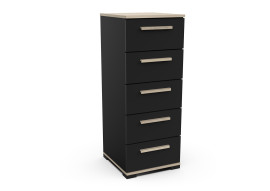 Chiffonier izzy 5 tiroirs noir mat/kroneberg