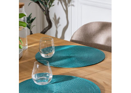 Set de table tressé D38cm vert émeraude