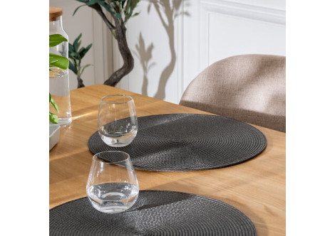 Set de table tressé D38cm gris