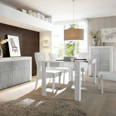 Salle à manger laquée Daisy béton