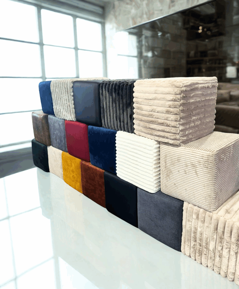 Poufs personnalisables en grosse Côtes Tilia