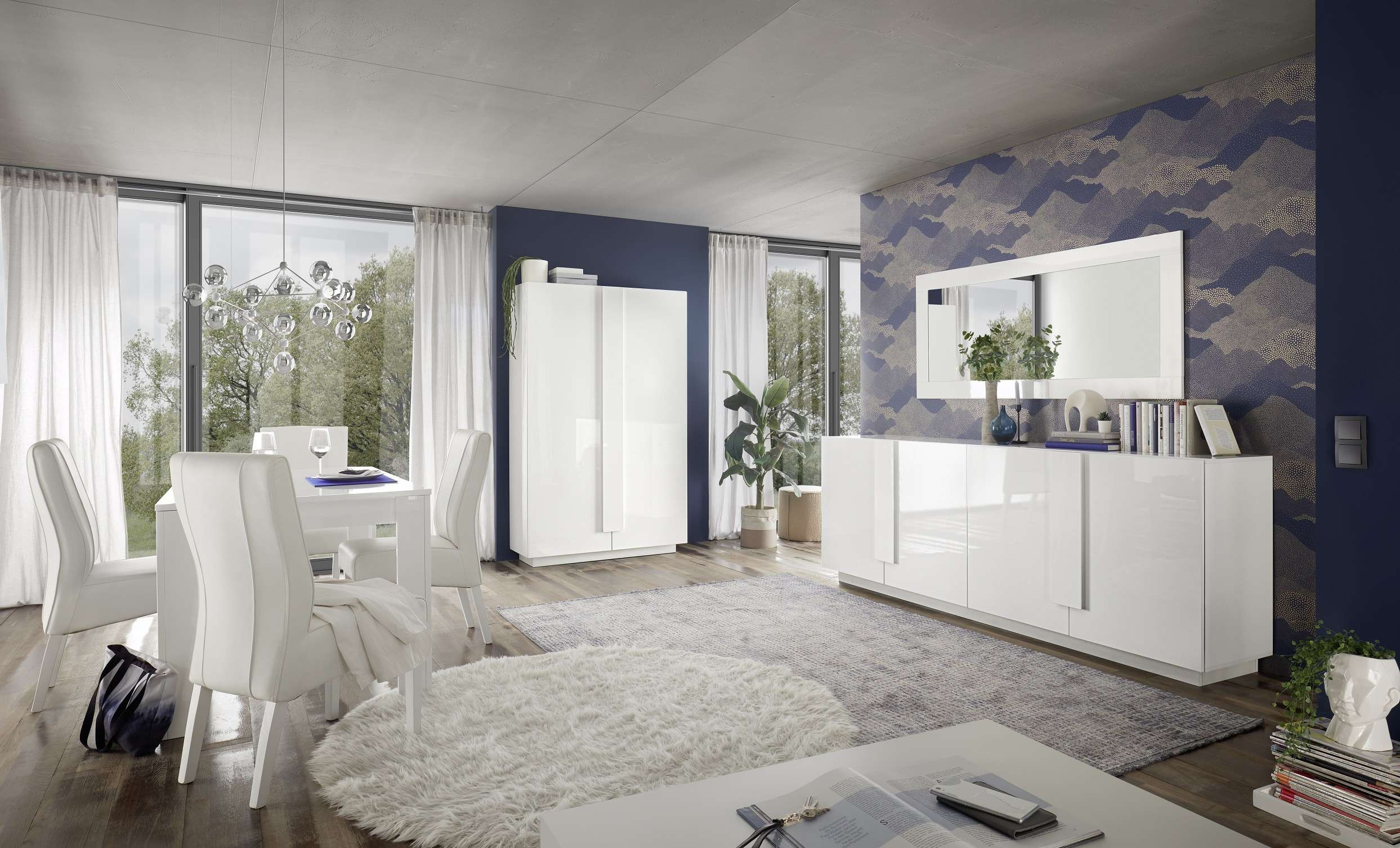 Salle à manger Jupiter laquée blanche