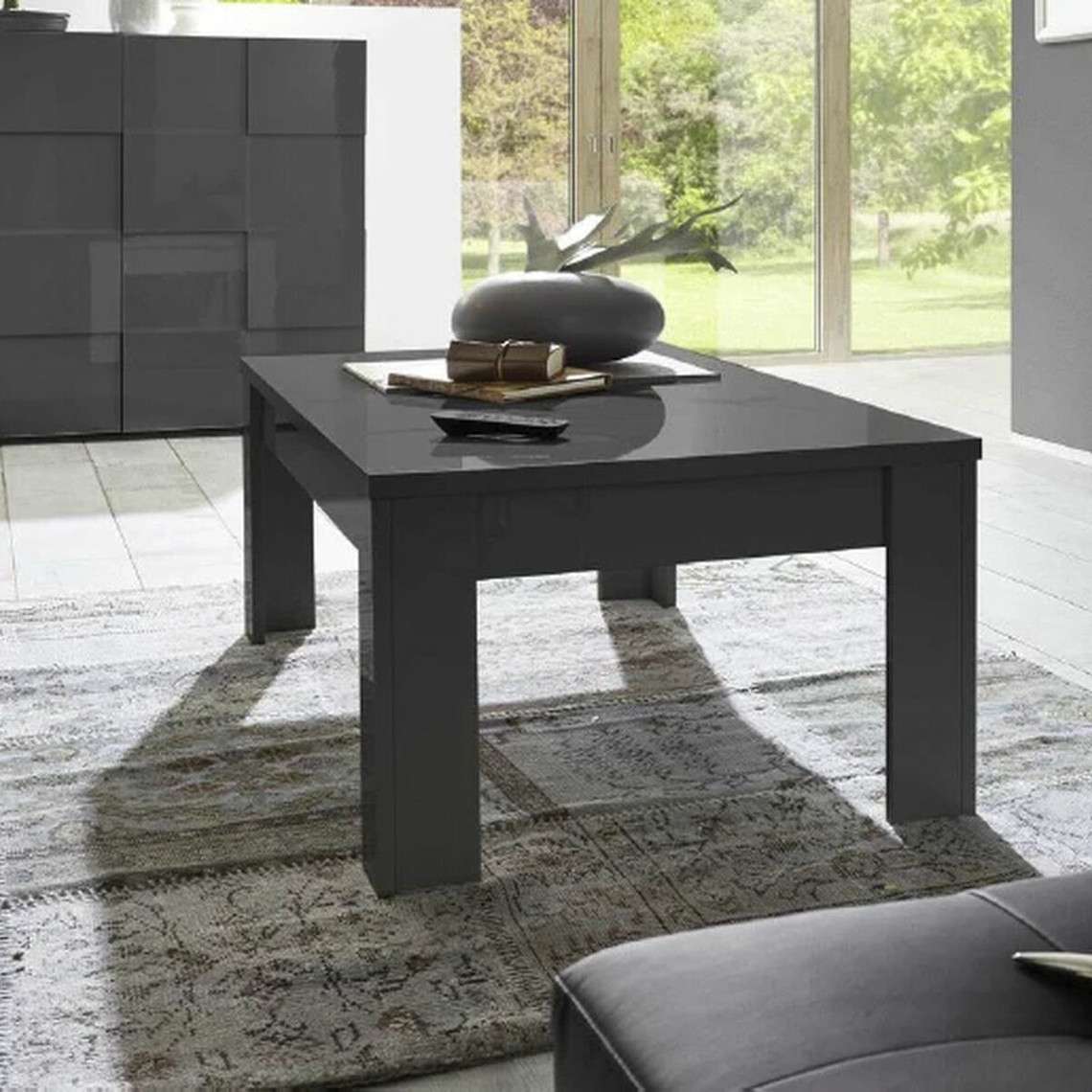 Table basse Miro gris laquée