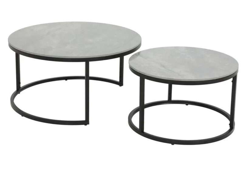 Ensemble de tables en pierre fritée Luis