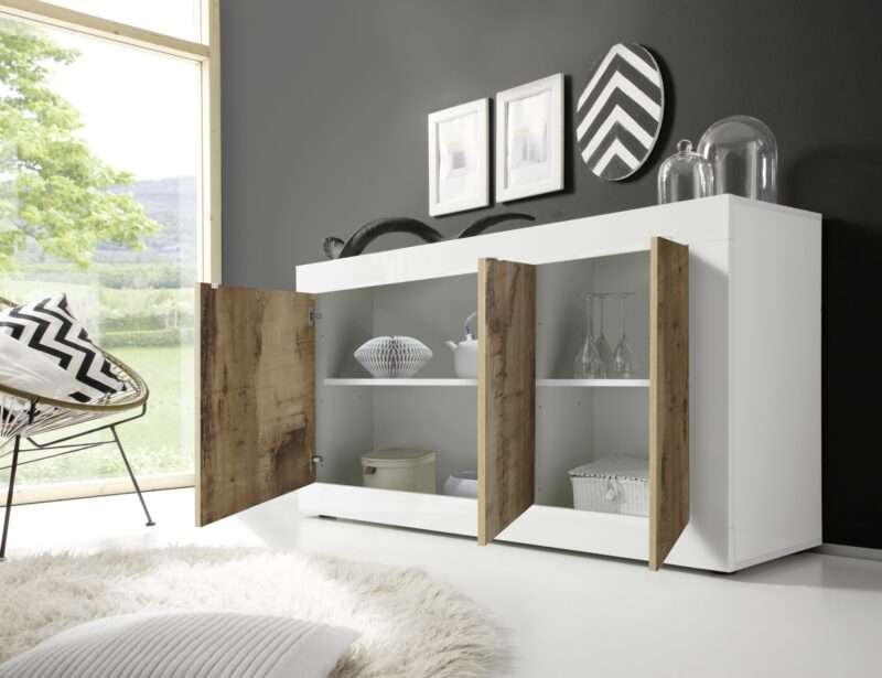 Salle à manger Basica blanc laqué et bois pero – Image 20