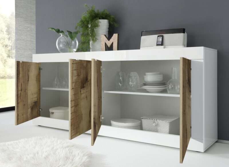 Salle à manger Basica blanc laqué et bois pero – Image 22