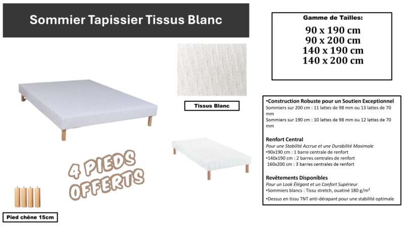 sommiers tapissiers 15 cm