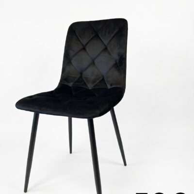 Chaise Agnes velour noir