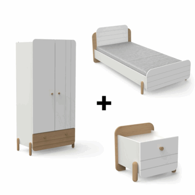 Ensemble edaj Lit +armoire + chevet
