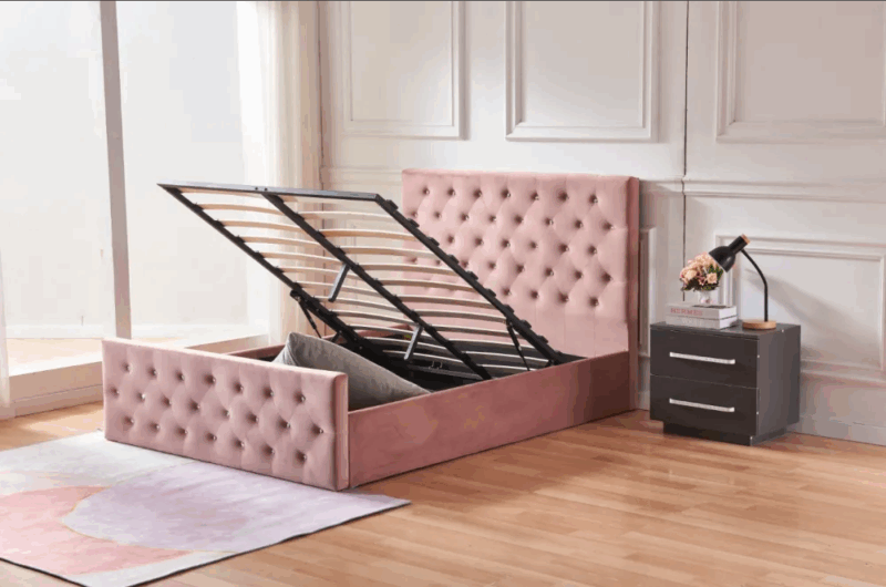 Lit coffre avec strass Victoria 140 x 190 – Image 2