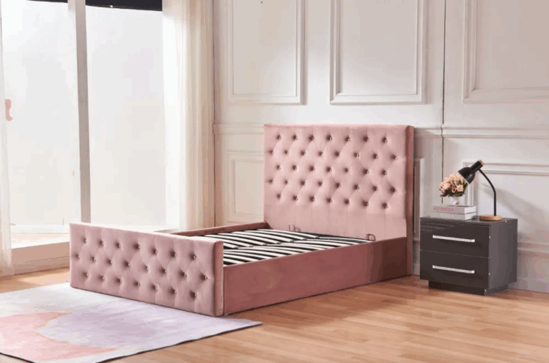 Lit coffre avec strass Victoria 140 x 190 – Image 3