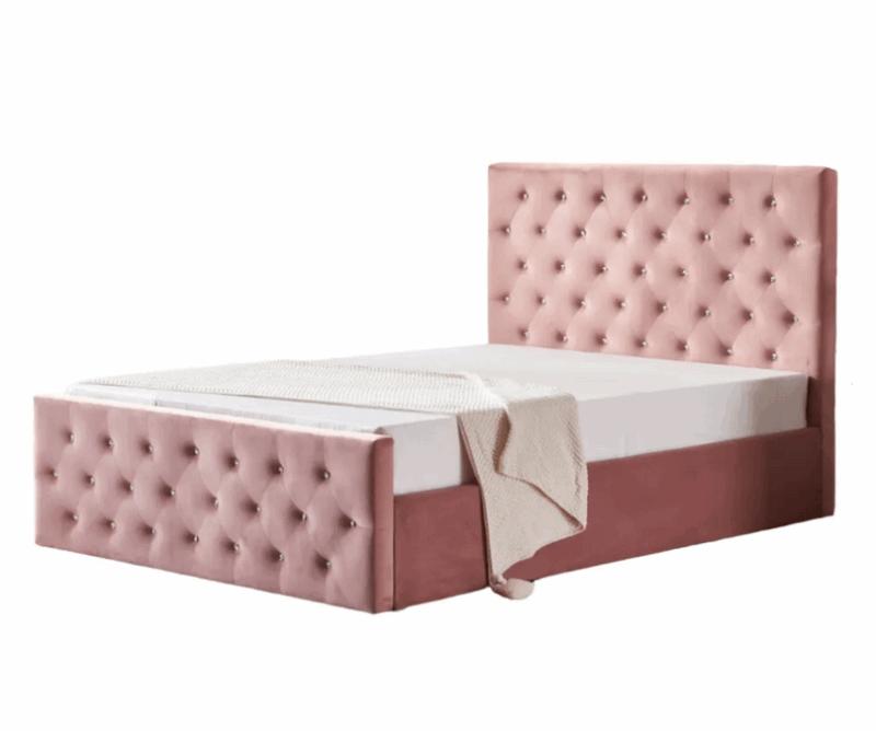 Lit coffre avec strass Victoria 140 x 190 – Image 4