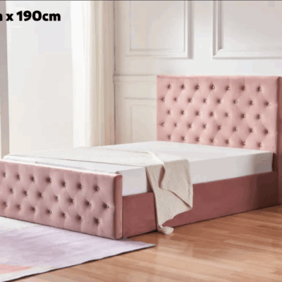 Lit coffre avec strass Victoria 140 x 190