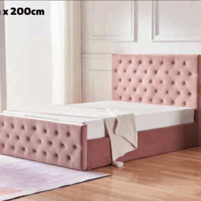 Lit coffre avec strass Victoria 160 x 200