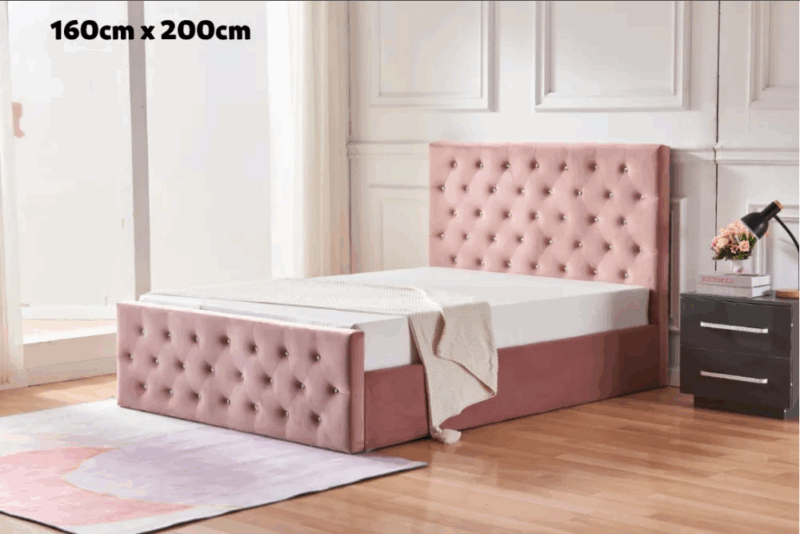 Lit coffre avec strass Victoria 160 x 200