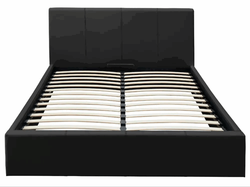 Lit coffre Bastien similicuir noir 1m40 – Image 2