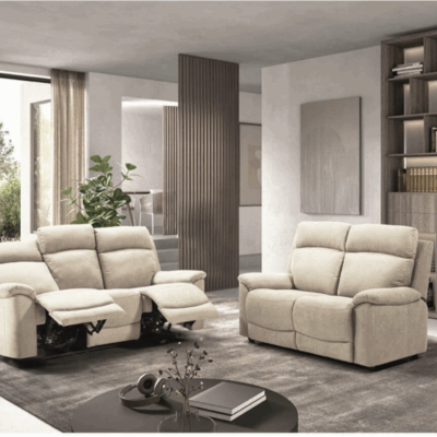 Canapé relaxation Canterbury tissus Beige clair