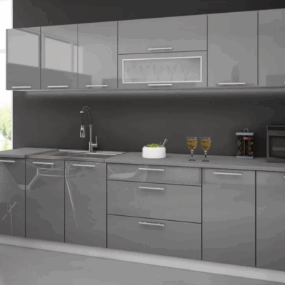 Cuisine laquée gris Lynda
