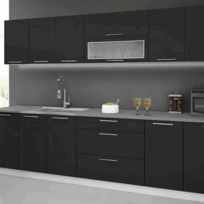 Cuisine laquée noir Lynda