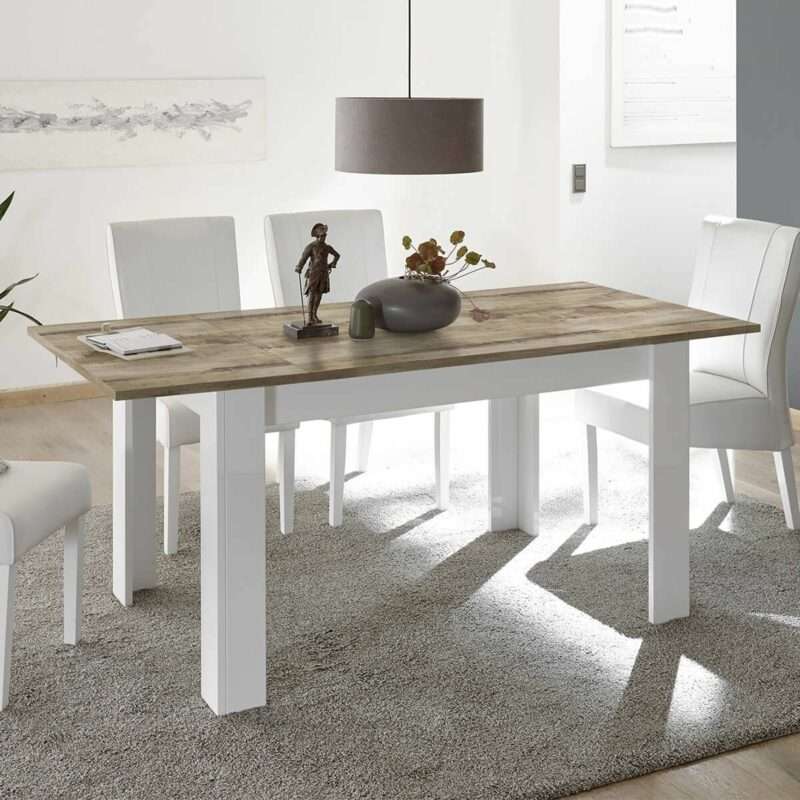 Salle à manger Basica blanc laqué et bois pero – Image 33
